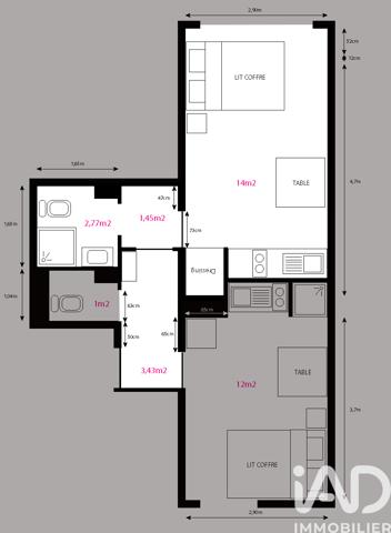 Appartement à vendre 2 pièces 36 m² Sucy-en-Brie