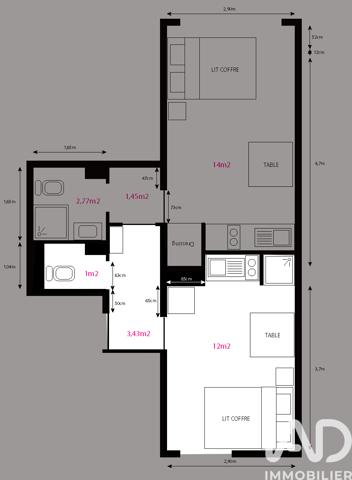 Appartement à vendre 2 pièces 36 m² Sucy-en-Brie