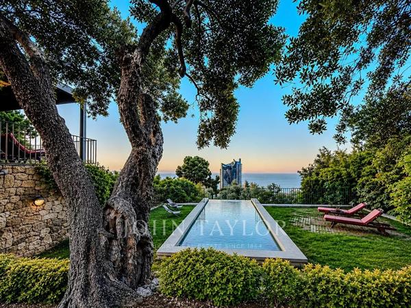 LIMITROPHE MONACO - BEAUSOLEIL - VILLA VUE MER ET MONACO- PISCINE -JARDIN