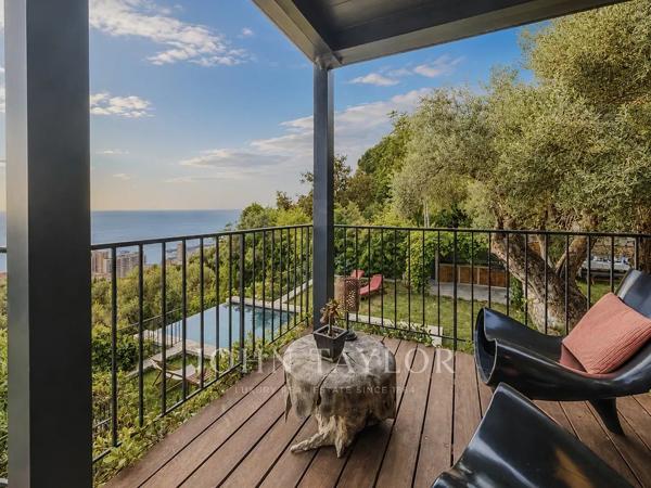 LIMITROPHE MONACO - BEAUSOLEIL - VILLA VUE MER ET MONACO- PISCINE -JARDIN