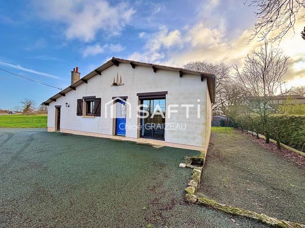 Maison de plain-pied, 89 m² habitables, garage