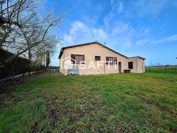 Maison de plain-pied, 89 m² habitables, garage