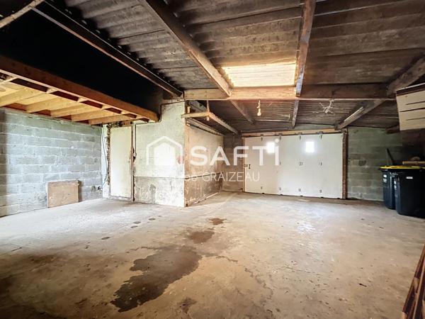 Maison de plain-pied, 89 m² habitables, garage