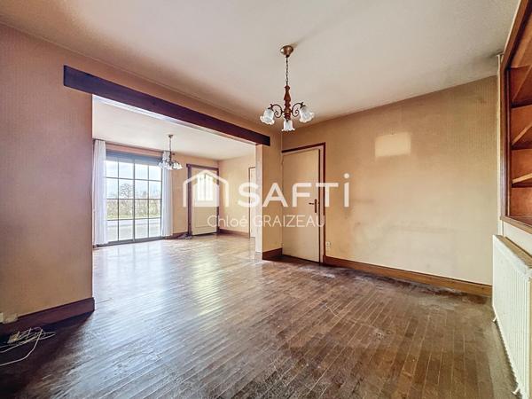 Maison de plain-pied, 89 m² habitables, garage