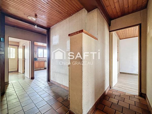 Maison de plain-pied, 89 m² habitables, garage