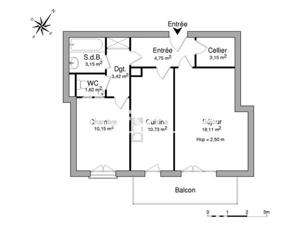 Location Appartement 2 pièces 55.1 m² - 16 BIS RUE D'ALSACE Charleville Mezieres 08000