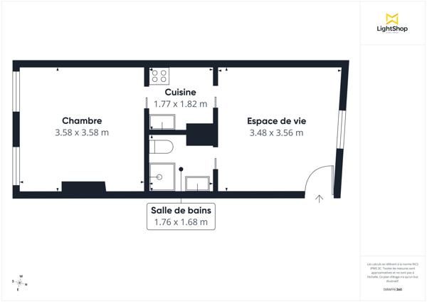 Ravissant 2 pièces - 31,5m2 - Excellent état - calme et lumineux - rue d'Oran