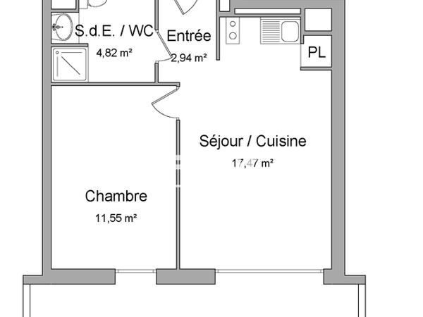 Location Appartement 2 pièces 36.78 m² - 9 IMPASSE LILIANE DESGRAVES Toulouse 31500