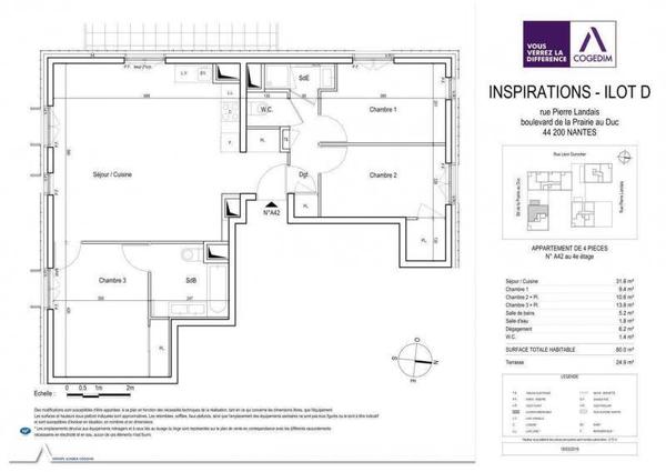 Appartement 4 pièces - 44200 Nantes