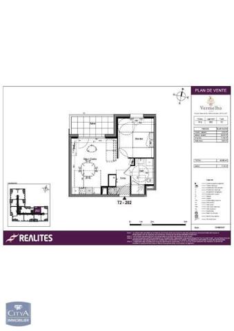 Appartement à louer 2 pièces 40.85m²