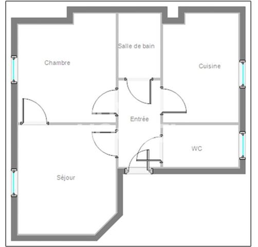 Charmant deux pièces en dernier étage