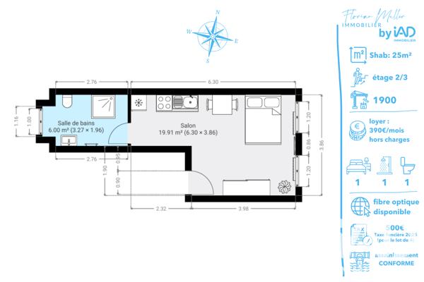 Studio à vendre 26 m² Montbéliard
