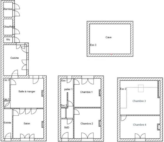 Roubaix Rue Montgolfier - Maison 1930 mitoyenne 4 chambres 115 m2 habitables