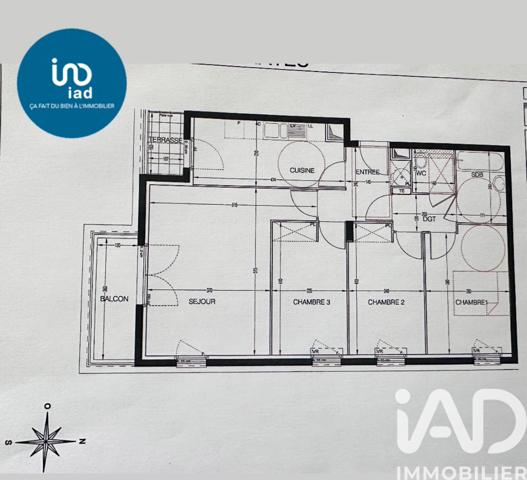 Appartement à vendre 4 pièces 74 m² Trappes
