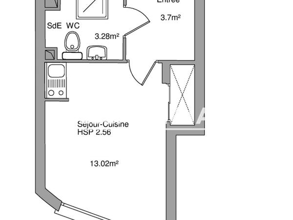 Location Studio meublé 20.32 m² - 23 RUE EDOUARD VAILLANT Tours 37000