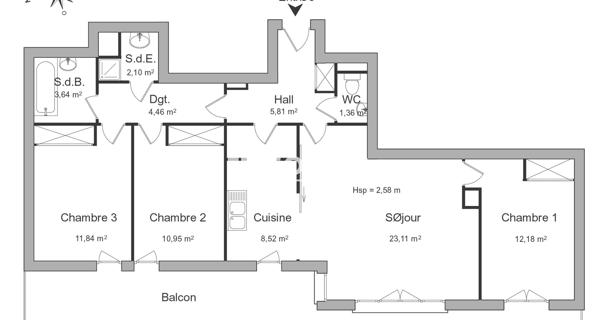 Location Appartement 4 pièces 83.97 m² - Saint-germain-en-laye 78100