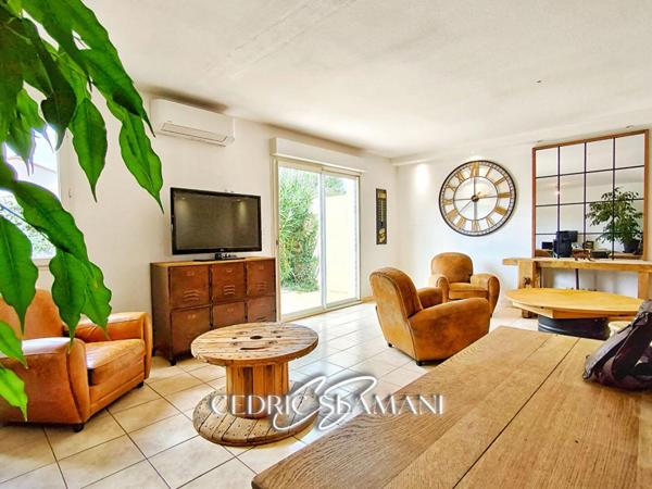 MAISON R+1 80M2, CUISINE, SALON, 2 CHAMBRES, SALLE D'EAU, 1 WC, JARDIN, GARAGE