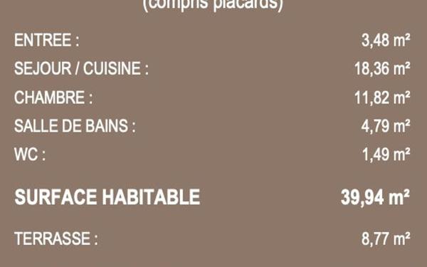 Appartement à vendre    2 pièces • 39,94 m2 Sain-Bel