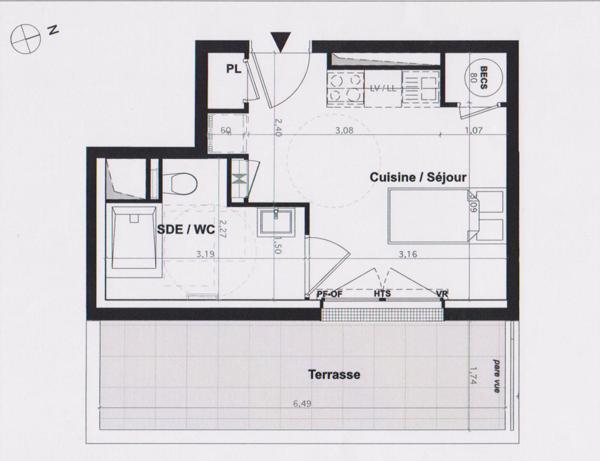 Studio T1 récent de 22 m² avec terrasse de 11 m² – Proche facultés
