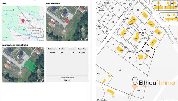 Terrain constructible Bar-sur-aube impasse Henri Dunant