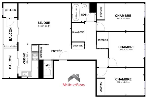 Magnifique 4 pièces 67 m²