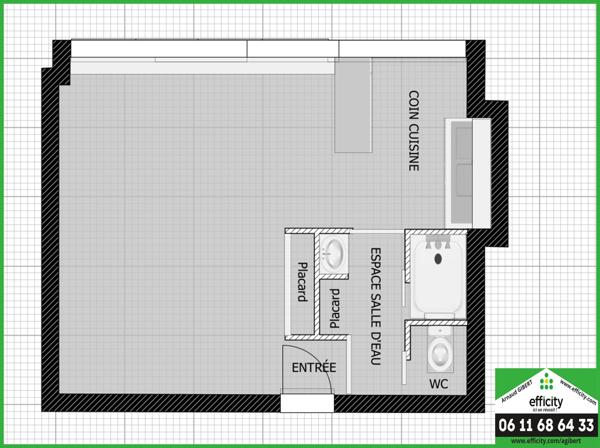 Appartement 1 pièce - 28 m² Exclusivité efficity