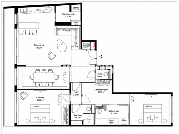 Appartement
         4 pièces
        - 122 m² Bien prestige 1 950 000 € *