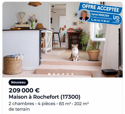 Maison à vendre 4 pièces 82,5 m² Rochefort
