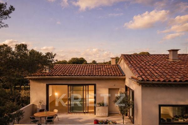 Maison rénovée à 5 mn du centre ville d’Aix-en-Provence, au cœur du très prisé site des Pinchinats
