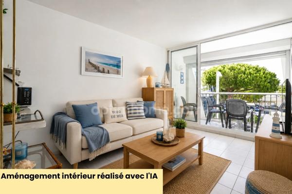 LA GRANDE-MOTTE (34280) – STUDIO CABINE AVEC COIN NUIT – 31,59 M² – BALCON – VUE MER & PORT – EXPOSITION SUD – ASCENSEUR