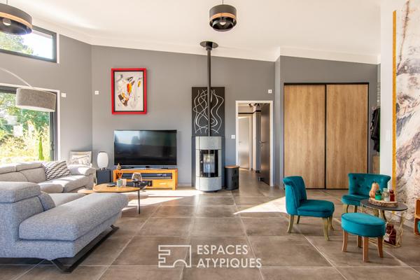 Maison contemporaine avec vue sur la campagne