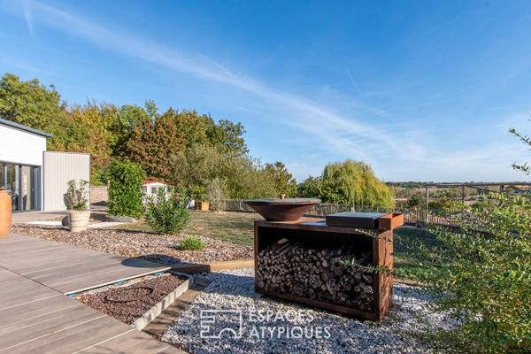 Maison contemporaine avec vue sur la campagne