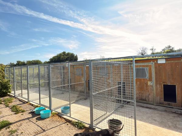 Maison de 90 m2 avec pension canine sur terrain de 2207 m2.