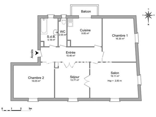Location Appartement 3 pièces 93.32 m² - 78 RUE BOECKLIN Strasbourg 67000