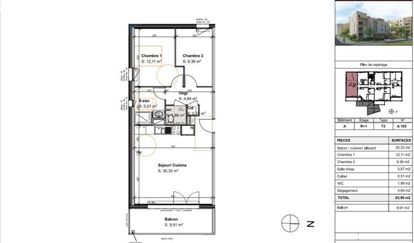 Appartement T3 proche CHU - Fac de médecine