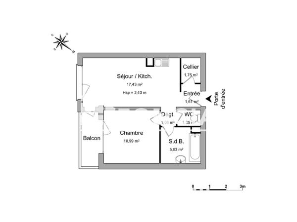 Location Appartement 2 pièces 39.14 m² - 2 RUE ALEXANDRE GANDER Thonon Les Bains 74200