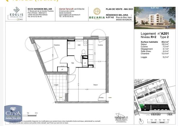 Appartement à louer 2 pièces 45.4m²