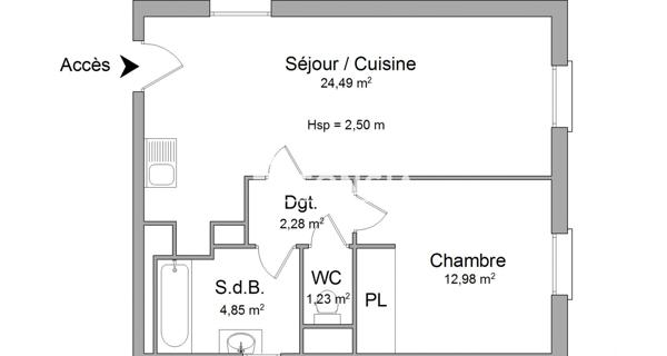 Location Appartement 2 pièces 45.83 m² - Neuville-sur-saône 69250