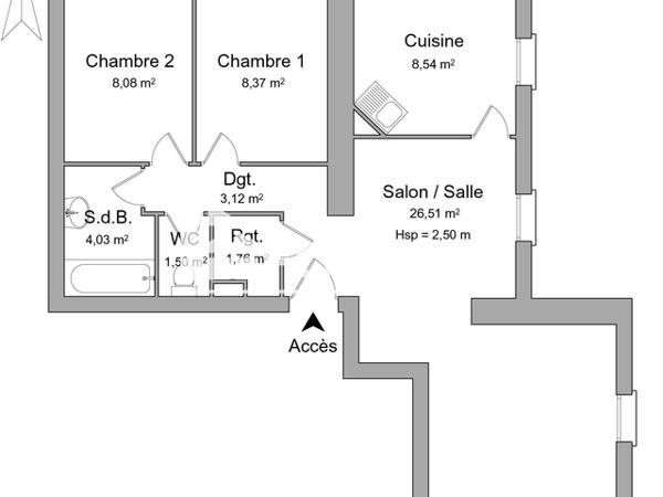 Location Appartement 3 pièces 61.91 m² - 64 AVENUE DU MARECHAL MAUNOURY Chartres 28000