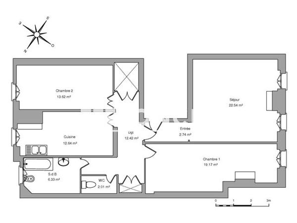Location Appartement 3 pièces 91.47 m² - 34 BIS AVENUE GAL DE GAULLE Agen 47000