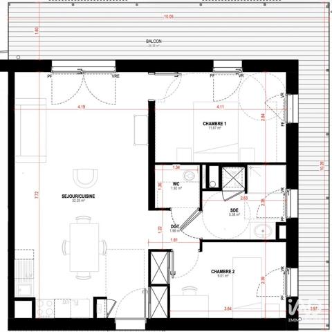 Appartement à vendre 3 pièces 62 m² Saint-Nazaire