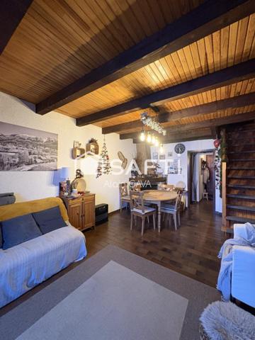 Très bel Appartement de 76m² de type 3/4 sur 1 niveau avec mezzanie, terrasse , casier à ski, parking commun vue dégagé