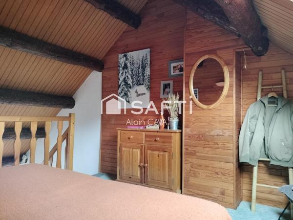Très bel Appartement de 76m² de type 3/4 sur 1 niveau avec mezzanie, terrasse , casier à ski, parking commun vue dégagé