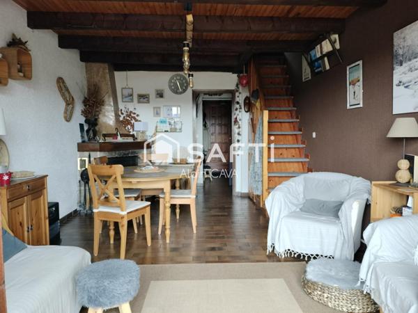 Très bel Appartement de 76m² de type 3/4 sur 1 niveau avec mezzanie, terrasse , casier à ski, parking commun vue dégagé