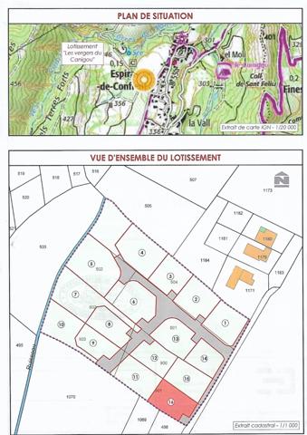 Dpt Pyrénées Orientales (66), à vendre ESPIRA DE CONFLENT terrain constructible de 535 m², plat