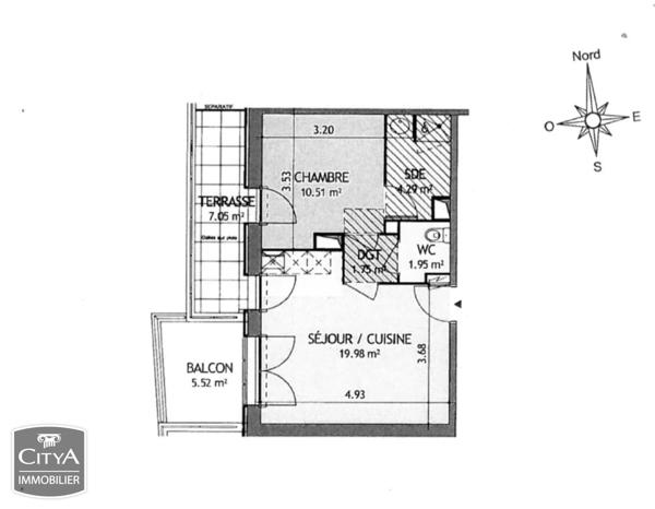 Appartement à vendre 2 pièces 38.42m² Tours (37100)