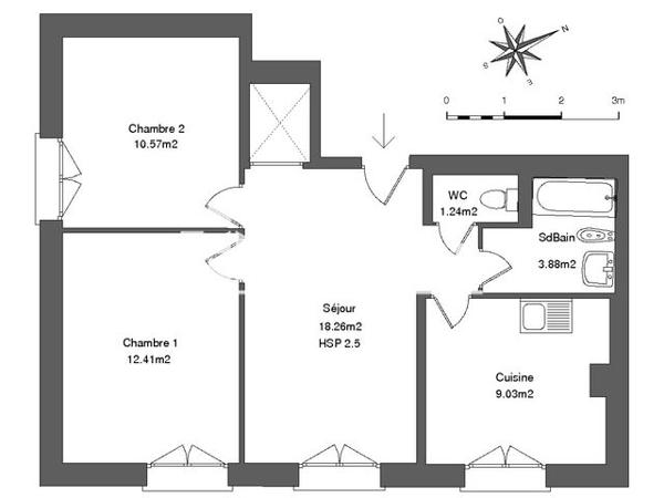 Location Appartement 3 pièces 55.39 m² - 675 RUE DE VILLARD Divonne Les Bains 01220