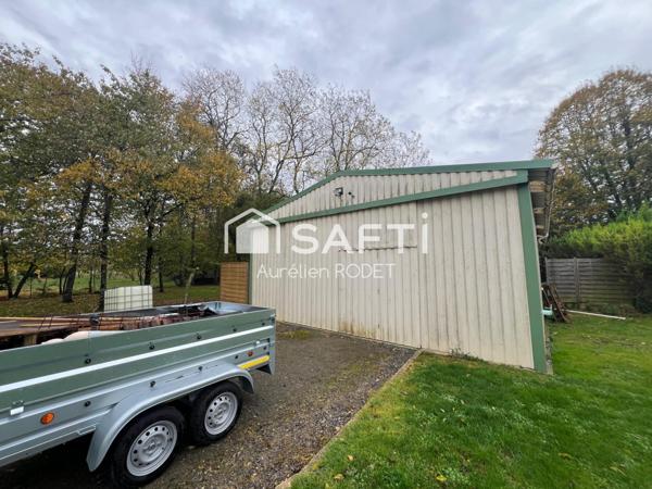 Pavillon de plain-pied, avec Hangar de 120m²