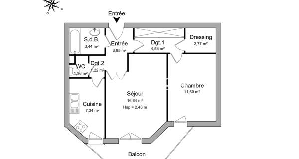 Location Appartement 2 pièces 52.13 m² - Sannois 95110