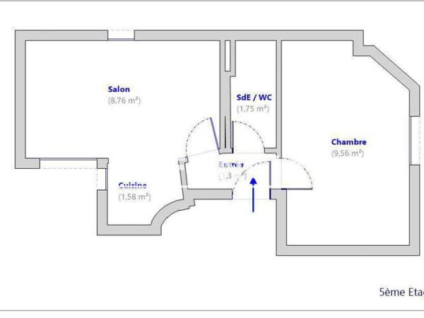 À vendre Appartement 2 pièces 22.95 m² - Paris 75018